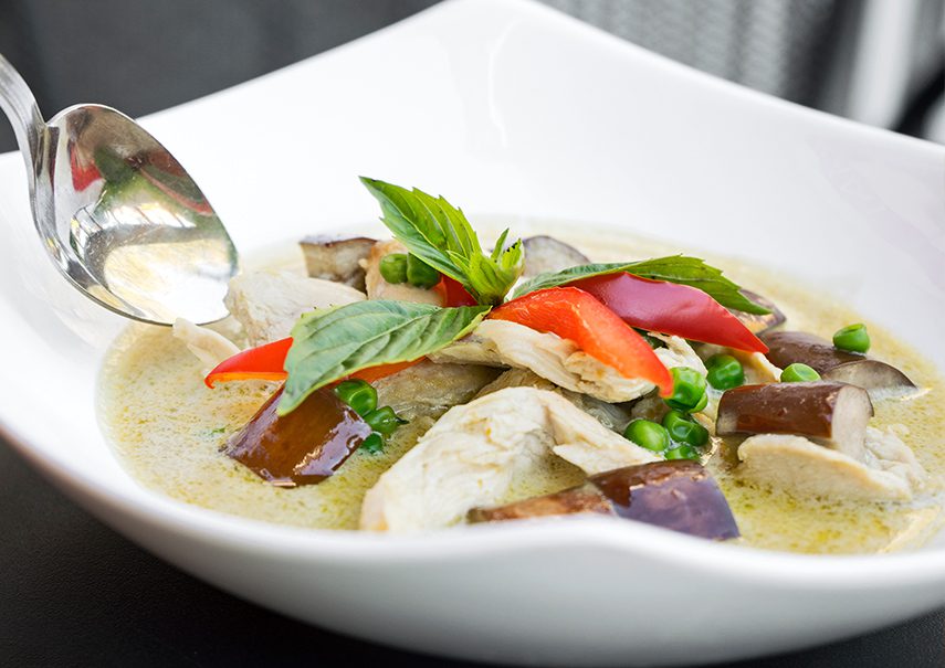 Delicious Thai green chicken curry.